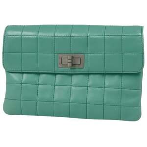 CHANEL 2.55 Line Clutch Bag, Chocobar, Second Leather, Mint Green, Women's